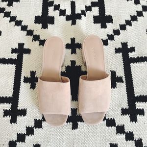 Vince Blush Pink Suede Rachelle Mules